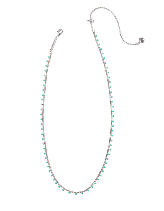 Kelsey Silver Strand Necklace in Turquoise Enamel | KENDRA SCOTT