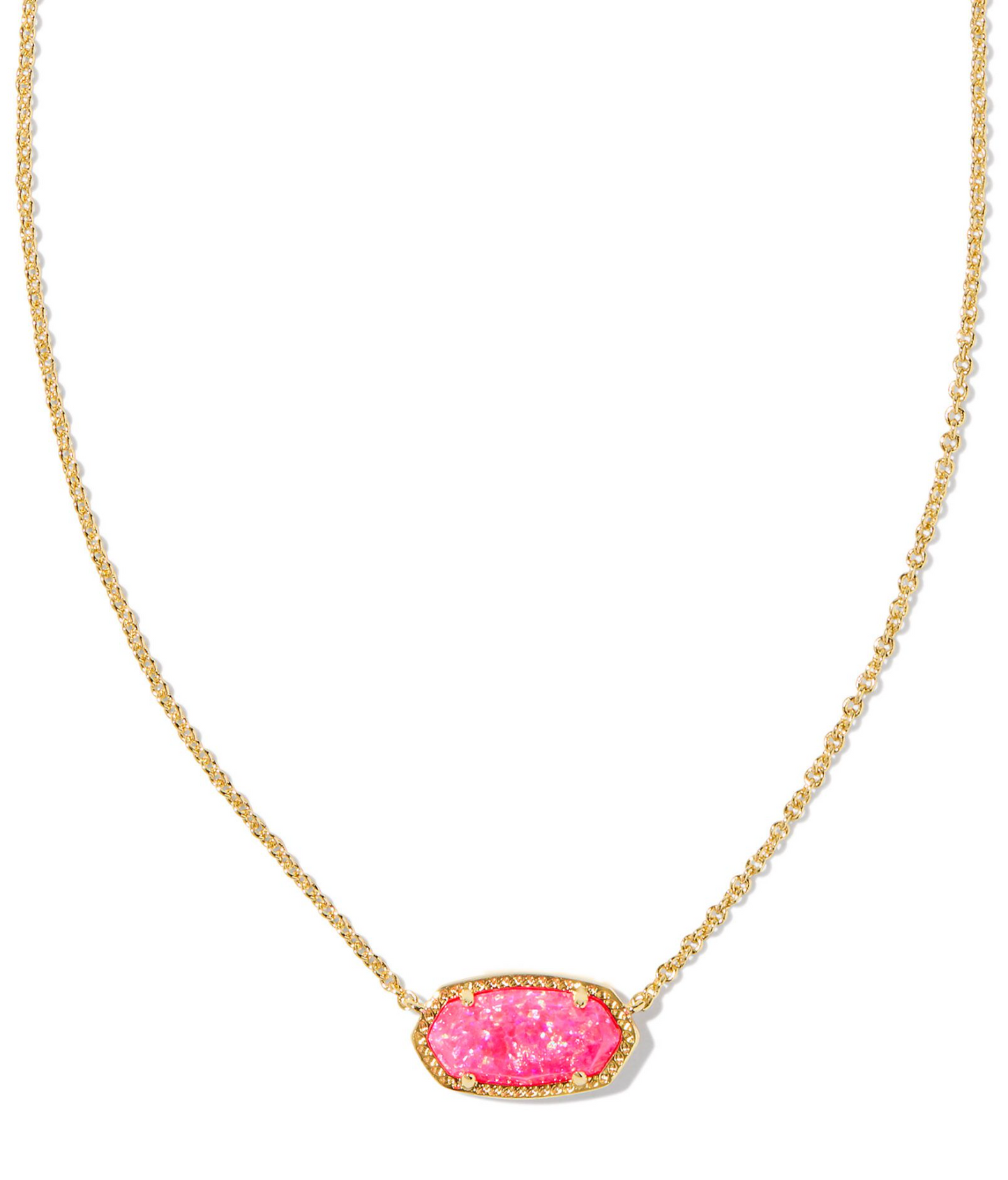 Elisa Gold Pendant Necklace in Bright Pink Kyocera Opal | KENDRA SCOTT