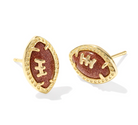 Football Gold Stud Earrings in Orange Goldstone | KENDRA SCOTT - The Street Boutique 