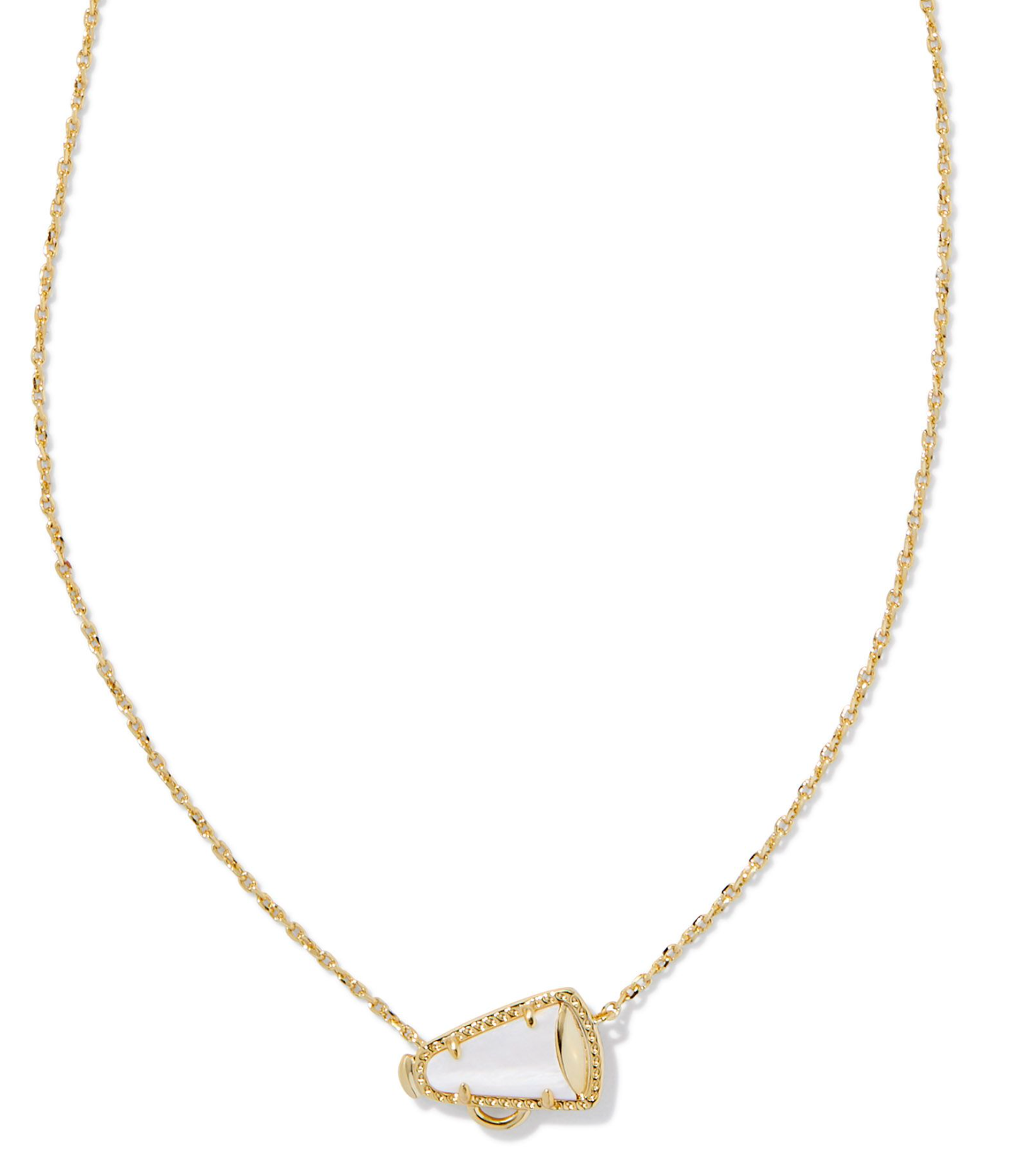 Cheer Gold Short Pendant Necklace in White Mother-of-Pearl | KENDRA SCOTT - The Street Boutique 