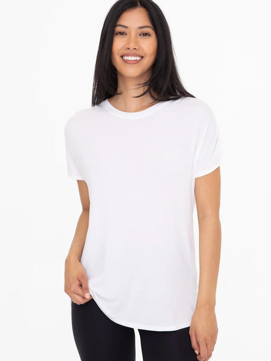 Soft Touch Short Sleeve Tee in White - The Street Boutique 