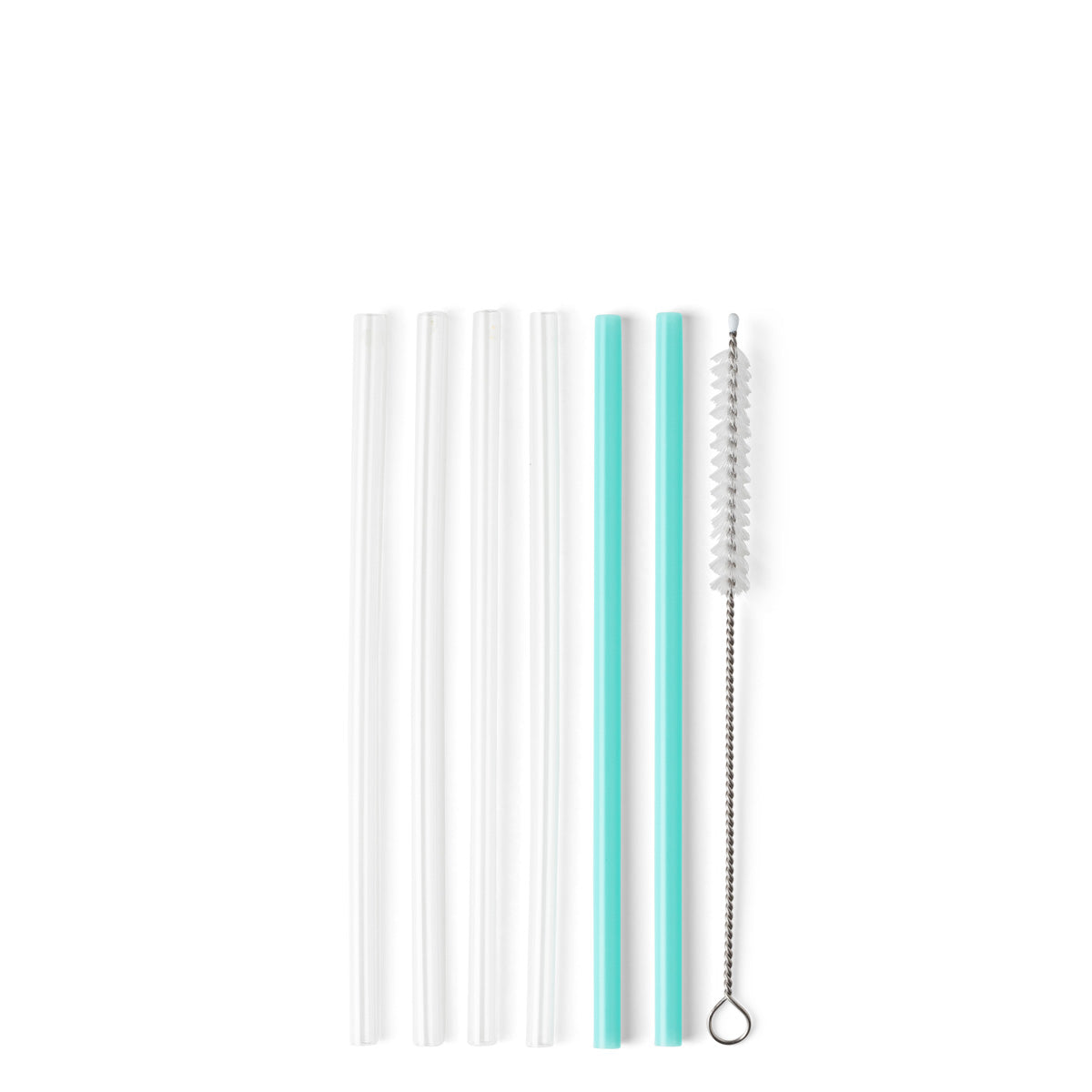 Load image into Gallery viewer, Clear + Aqua Reusable Straw Set (Short) by SWIG LIFE - The Street Boutique 
