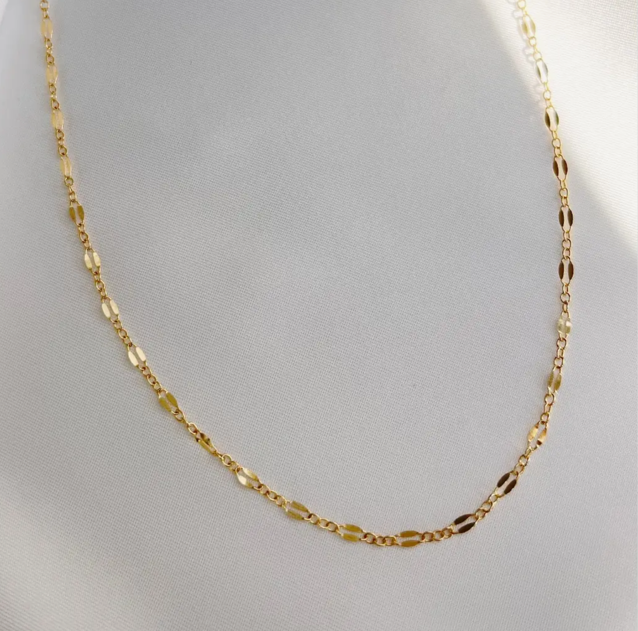 Kamryn Dapped Sequin Layering Chain Necklace Gold Filled - The Street Boutique 