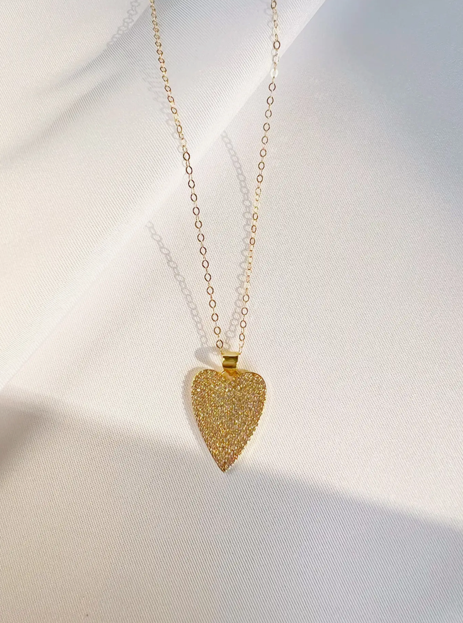 One Love Heart CZ Necklace Gold Filled - The Street Boutique 