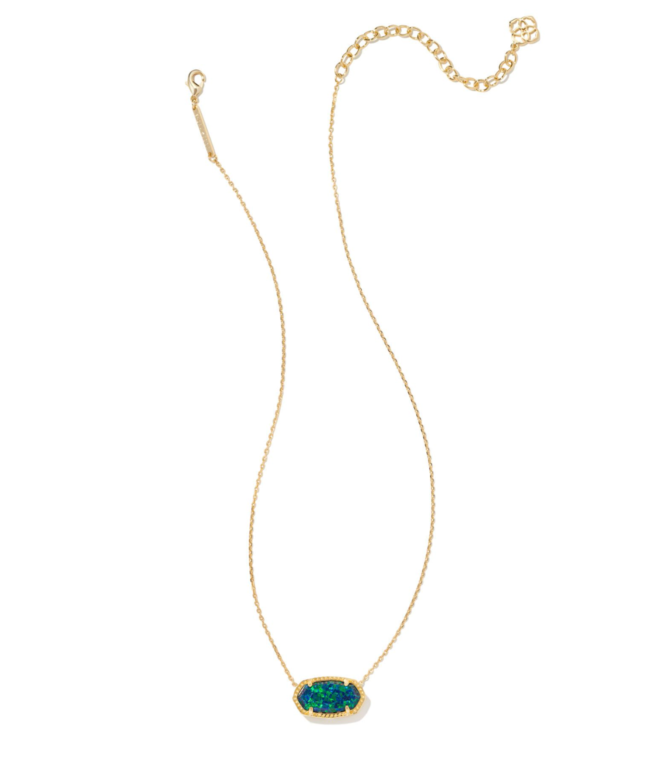 KENDRA SCOTT Elisa Short Pendant Necklace in Gold Night Opal - The Street Boutique 