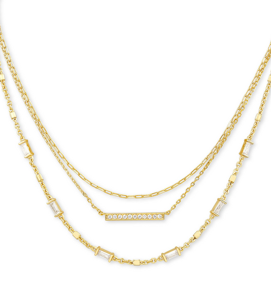 Load image into Gallery viewer, KENDRA SCOTT Addison Tripple Strand Necklace in Gold - The Street Boutique 
