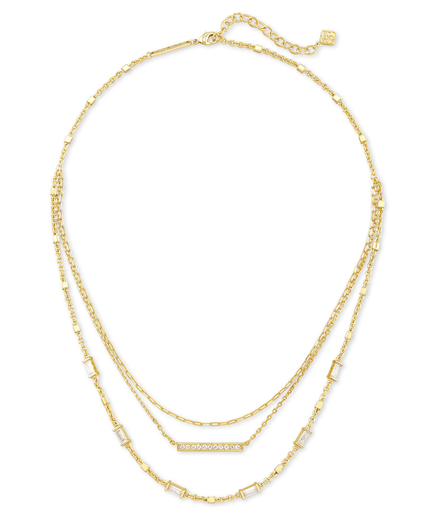 KENDRA SCOTT Addison Tripple Strand Necklace in Gold - The Street Boutique 