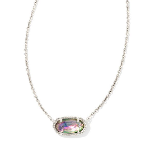 KENDRA SCOTT Elisa Silver Pendant Necklace in Lilac Abalone - The Street Boutique 