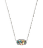 KENDRA SCOTT Elisa Silver Pendant Necklace in Abalone Shell - The Street Boutique 