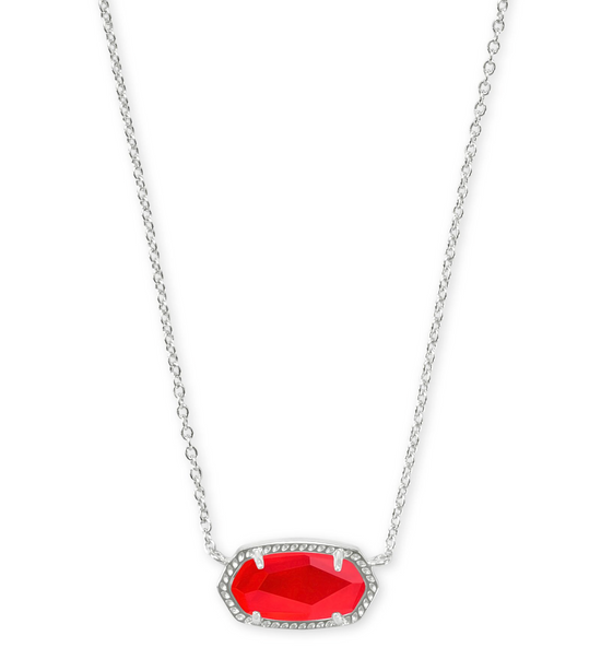 KENDRA SCOTT Elisa Silver Pendant Necklace in Red Illusion - The Street Boutique 