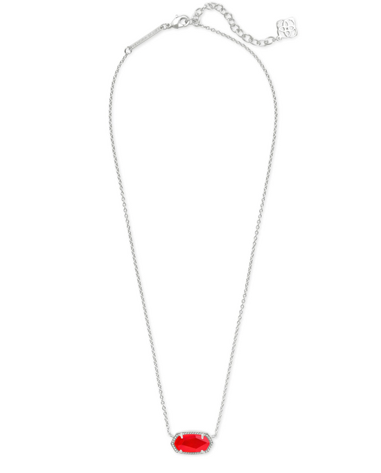 KENDRA SCOTT Elisa Silver Pendant Necklace in Red Illusion - The Street Boutique 