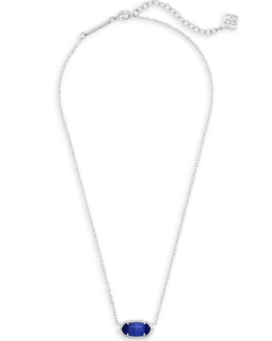 Load image into Gallery viewer, KENDRA SCOTT Elisa Silver Pendant Necklace in Cobalt Cats Eye - The Street Boutique 
