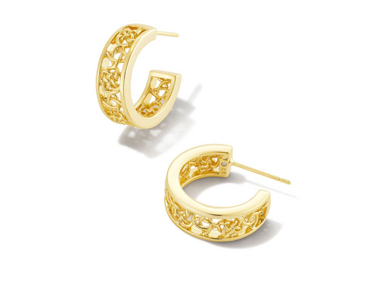 KENDRA SCOTT Kelly Huggie Earrings in Gold - The Street Boutique 
