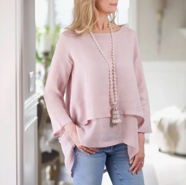 Crown Linen Designs - Audrey Linen Top - The Street Boutique 