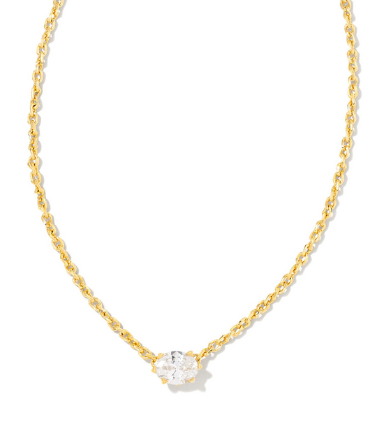 Load image into Gallery viewer, KENDRA SCOTT Cailin Gold Pendant Necklace in White Crystal - The Street Boutique 
