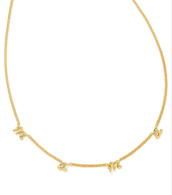 KENDRA SCOTT Mama Script Strand Necklace in Gold - The Street Boutique 
