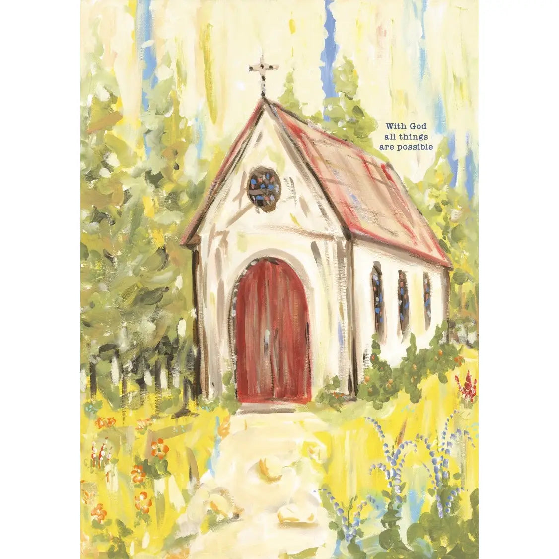 All Things Possible Red Door Church Canvas - The Street Boutique 