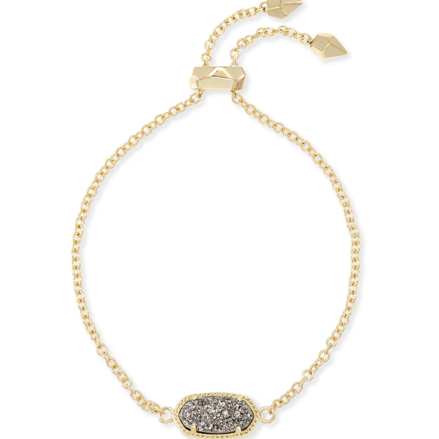 Load image into Gallery viewer, KENDRA SCOTT Elaina Gold Adjustable Chain Bracelet in Platinum Drusy - The Street Boutique 
