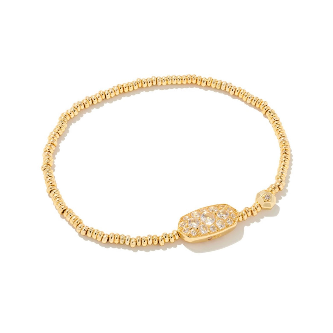 KENDRA SCOTT Grayson Gold Crystal Stretch Bracelet in White Crystal - The Street Boutique 