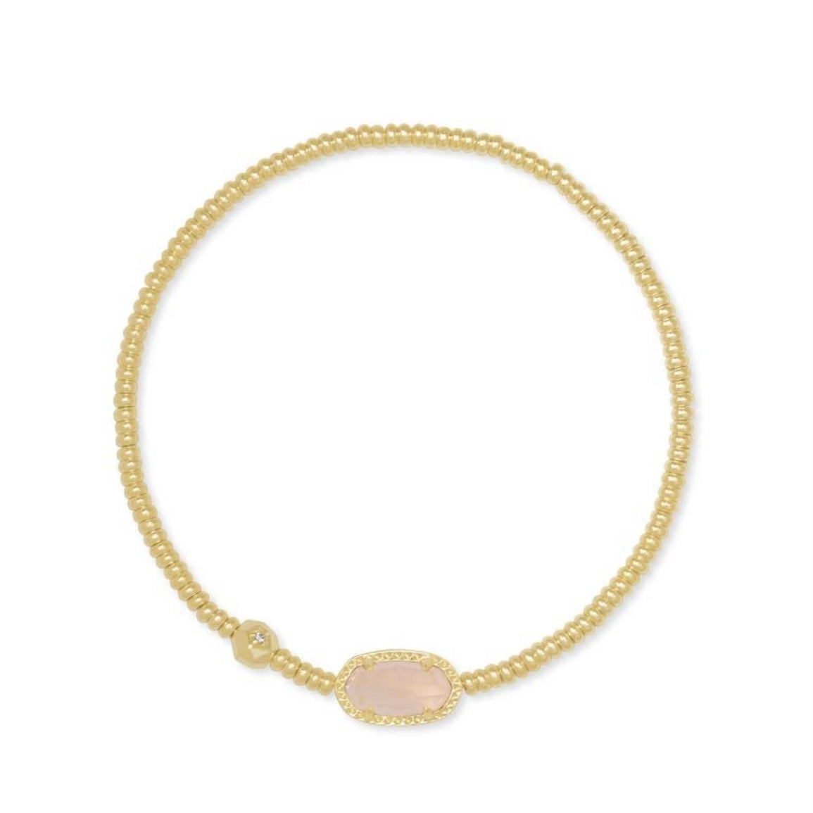 KENDRA SCOTT Grayson Gold Stretch Bracelet in Rose Quartz - The Street Boutique 