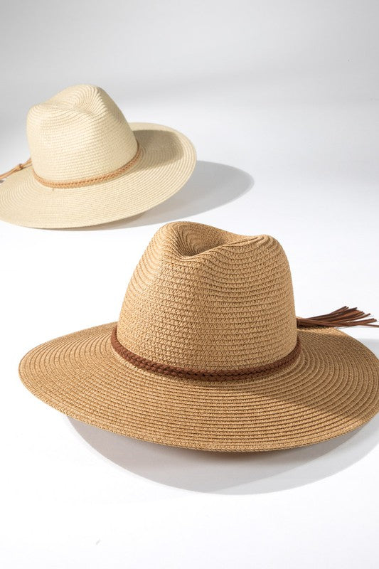Suede Braided Double Band Panama Hat - The Street Boutique 