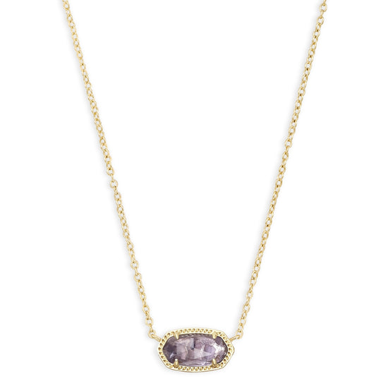 KENDRA SCOTT Elisa Gold Pendant Necklace in Purple Amethyst - The Street Boutique 