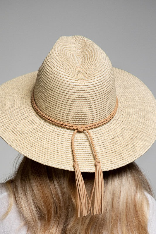 Suede Braided Double Band Panama Hat - The Street Boutique 