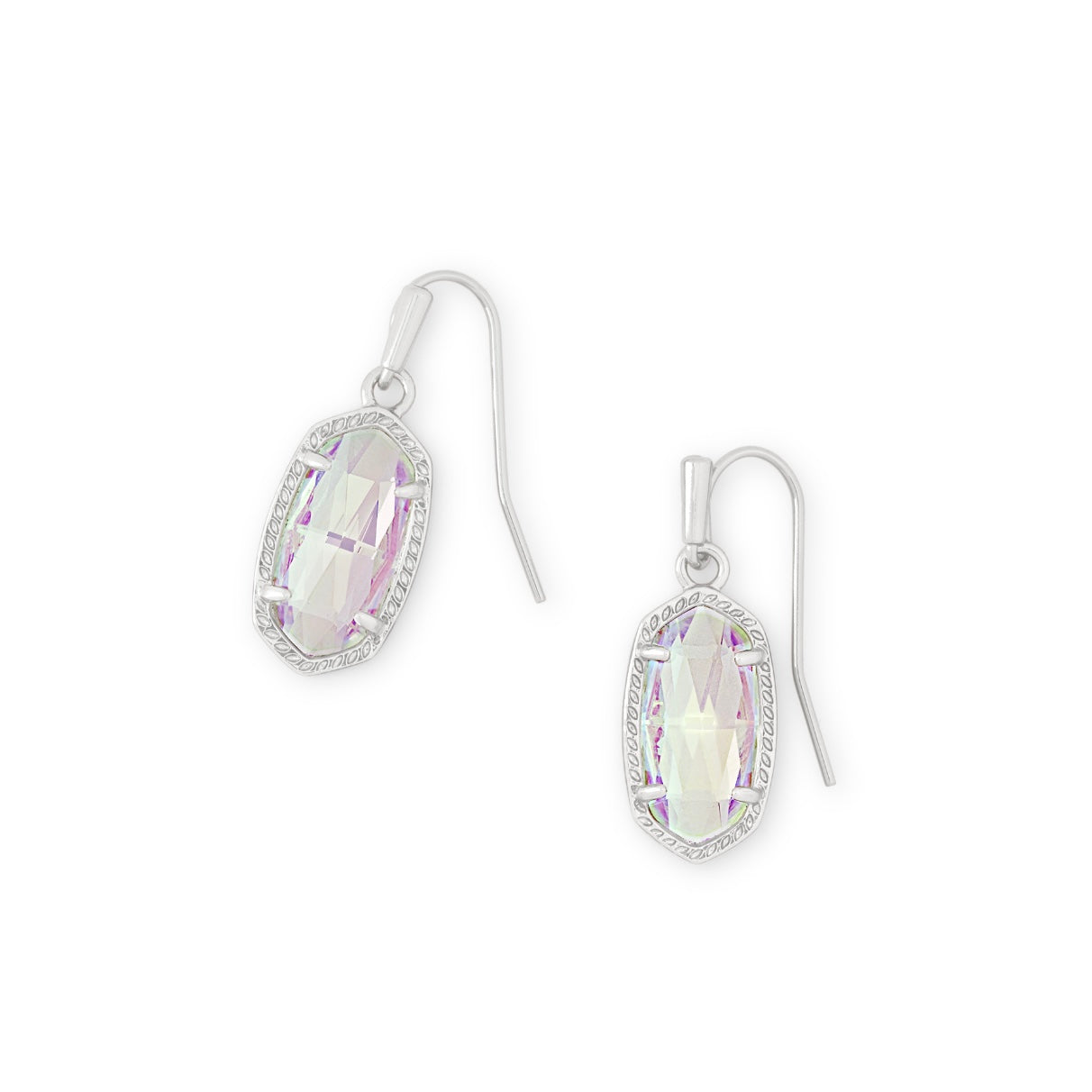 KENDRA SCOTT Lee Drop Silver Earrings in Dichroic Glass - The Street Boutique 