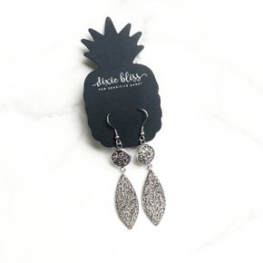 Load image into Gallery viewer, Leaf Me Be in Gunmetal Earrings - The Street Boutique 
